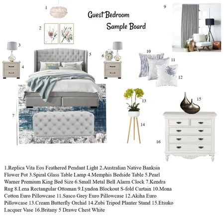 Guest bedroom 2 Interior Design Mood Board by Getrude K on Style Sourcebook