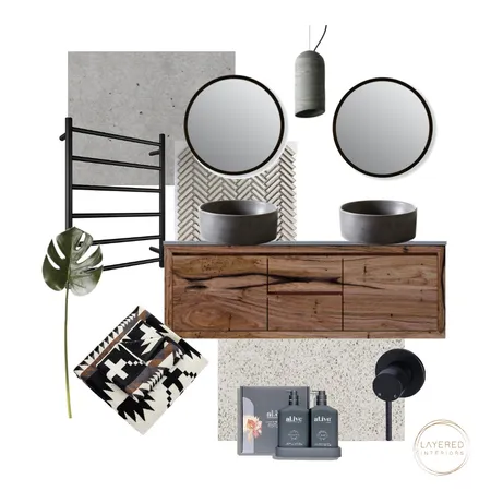 Earthy Bathroom Interior Design Mood Board by Layered Interiors on Style Sourcebook