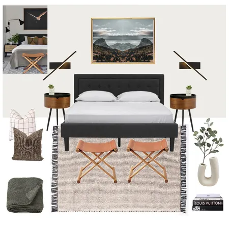 Masculine Bedroom Interior Design Mood Board by elane on Style Sourcebook