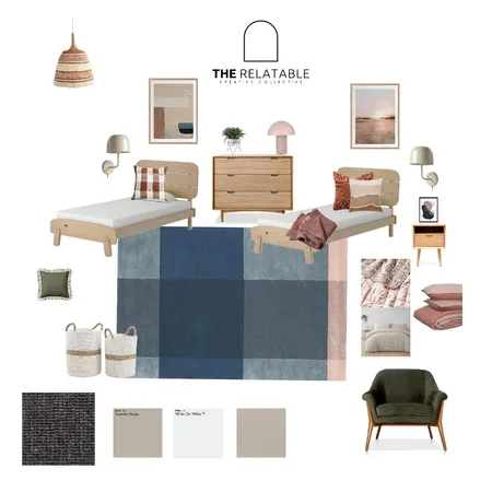 Shared Girls Room Interior Design Mood Board by The Relatable Creative Collective on Style Sourcebook