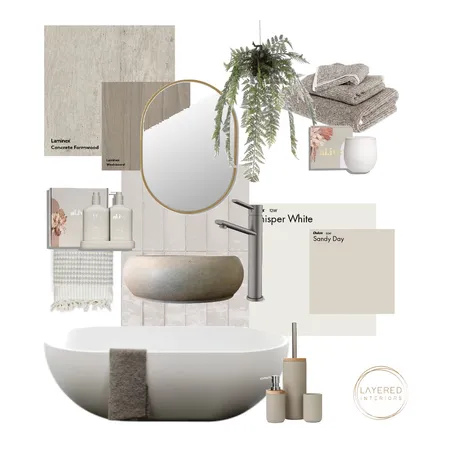 Tranquil Bathroom Interior Design Mood Board by Layered Interiors on Style Sourcebook