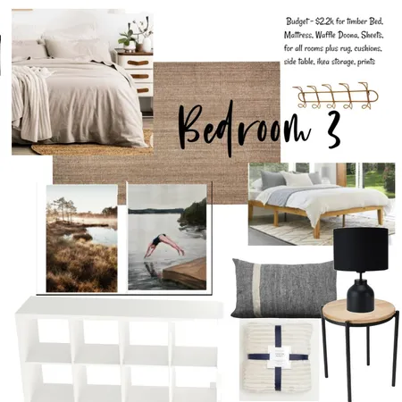 Bedroom 3 - Boho Grey & Natural Interior Design Mood Board by jack_garbutt on Style Sourcebook