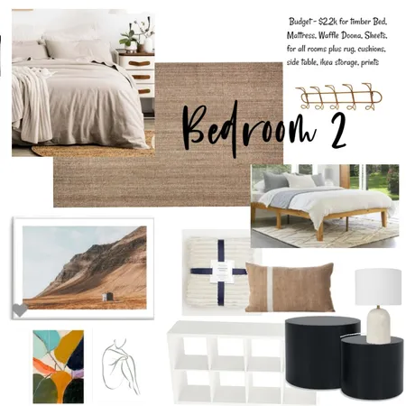 Bedroom 2 - Boho Black & Cream Interior Design Mood Board by jack_garbutt on Style Sourcebook