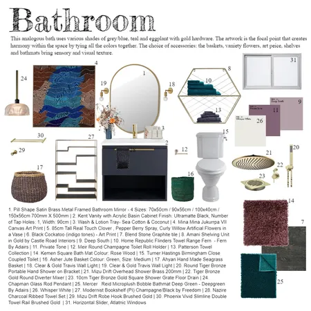 Analogous Bath Interior Design Mood Board by Bree.Nguyen on Style Sourcebook