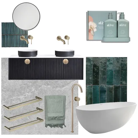 Dark Bathroom Interior Design Mood Board by Project Müdi on Style Sourcebook