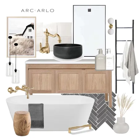 Transitional Bathroom Interior Design Mood Board by Arc and Arlo on Style Sourcebook