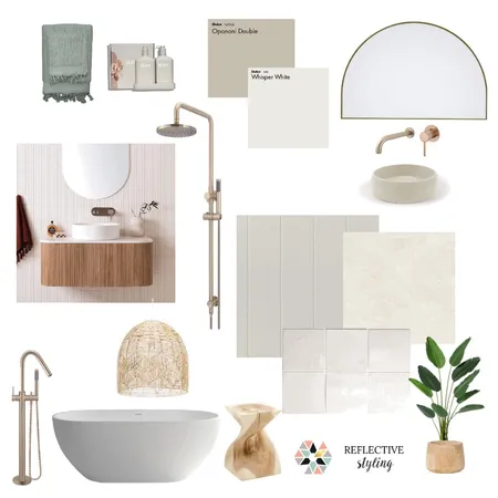 Calm Bathroom Interior Design Mood Board by Reflective Styling on Style Sourcebook