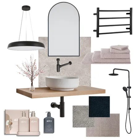 Blackpink Bathroom Interior Design Mood Board by Lumière Decors on Style Sourcebook