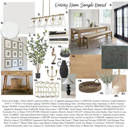 IDI-M9 Dining Room Sample Board Interior Design Mood Board by AmeliaRose on Style Sourcebook