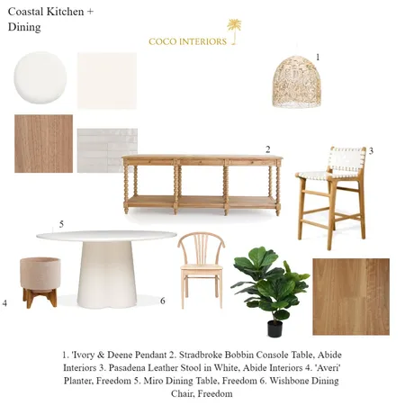 Coastal Home- Kitchen + Dining Interior Design Mood Board by Coco Interiors on Style Sourcebook
