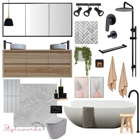 Modern Bathroom Interior Design Mood Board by Styleworks Interior Design on Style Sourcebook