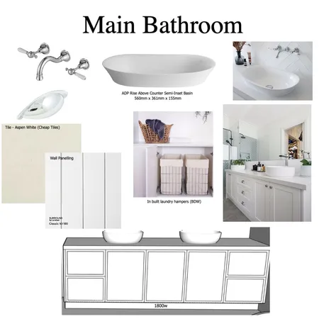 Custom Vanity Main Bathroom Interior Design Mood Board by owensa on Style Sourcebook