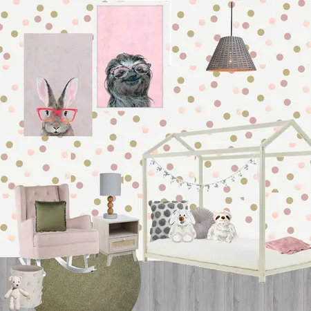 Girls polka Dot Interior Design Mood Board by Lucey Lane Interiors on Style Sourcebook