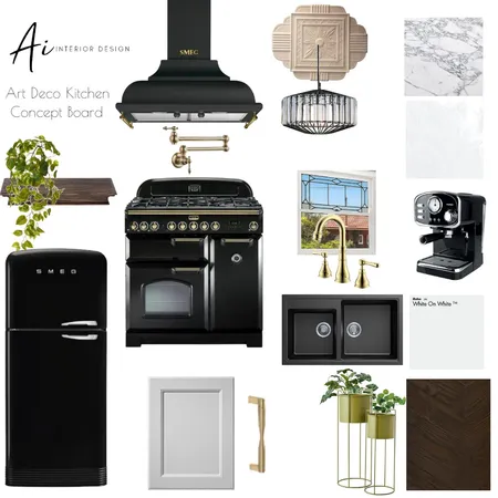Art Deco Kitchen Interior Design Mood Board by aiinteriordesign on Style Sourcebook