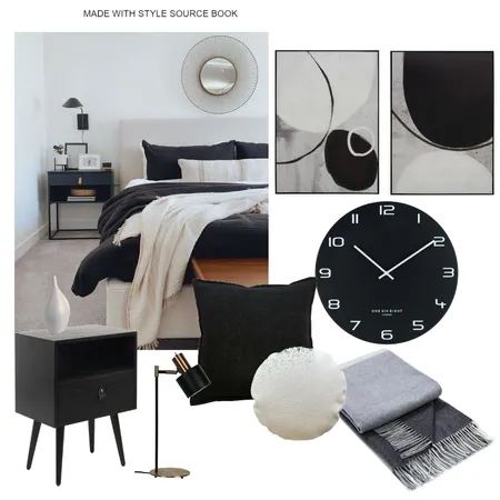 Monochrome Bedroom Interior Design Mood Board by Kirsty on Style Sourcebook