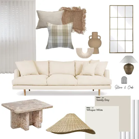 Beige living room Interior Design Mood Board by Stone and Oak on Style Sourcebook