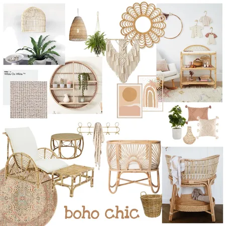 Boho Chic Nursery Interior Design Mood Board by Christine S on Style Sourcebook