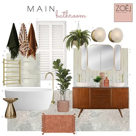 Module 10 Main Bathroom Interior Design Mood Board by Zoe J on Style Sourcebook