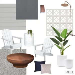Outdoor firepit & shower area - Torquay Interior Design Mood Board by Baico Interiors on Style Sourcebook