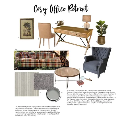 Cosy Office Interior Design Mood Board by BrookeMcKayInteriors on Style Sourcebook