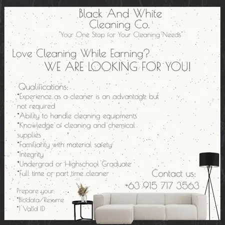 Black And White Cleaning Co. Hiring Interior Design Mood Board by Gia123 on Style Sourcebook