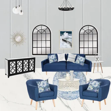 Blue Living Room Interior Design Mood Board by Angel  Ma on Style Sourcebook