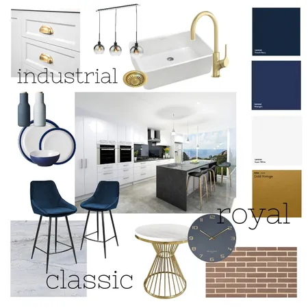 navy blue and white kitchen Interior Design Mood Board by sally lewis on Style Sourcebook