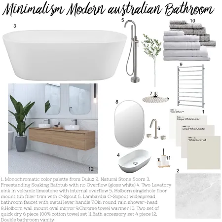 Minimalism Modern Australian Bathroom Interior Design Mood Board by Gisela Vera on Style Sourcebook