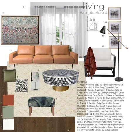 Living Sample Board Interior Design Mood Board by ejbrad on Style Sourcebook