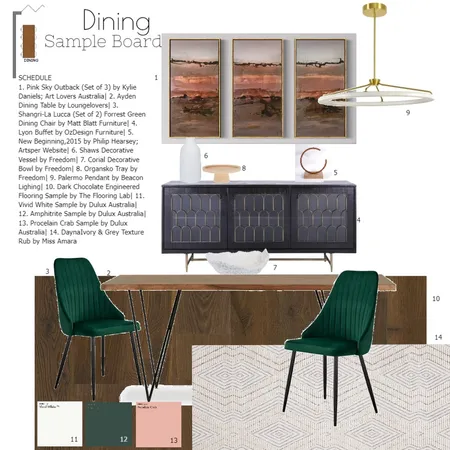 Dining Sample Board Interior Design Mood Board by ejbrad on Style Sourcebook