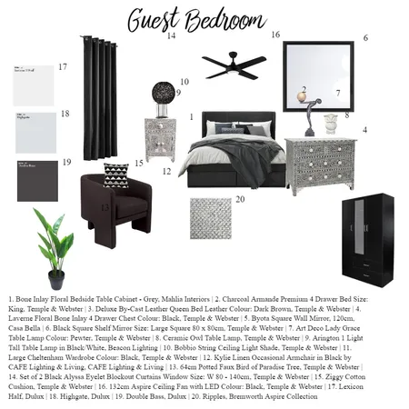 Sample board - Guest bedroom Interior Design Mood Board by serap aksu on Style Sourcebook