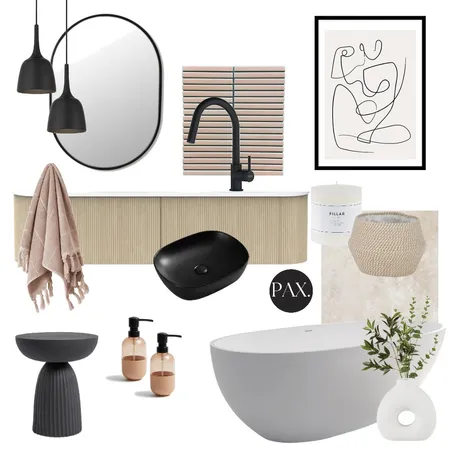 Neutral Bathroom Interior Design Mood Board by PAX Interior Design on Style Sourcebook