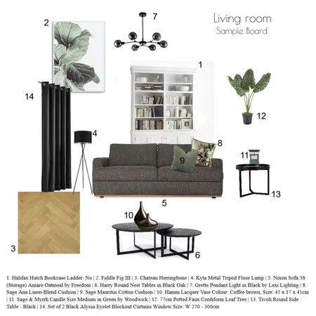 Living room sample board Interior Design Mood Board by debslabs on Style Sourcebook