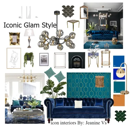 Iconic Glam Style Interior Design Mood Board by Jeanine on Style Sourcebook