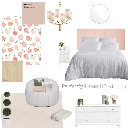 Perfectly Peach Bedroom Interior Design Mood Board by Morganizing Co. on Style Sourcebook