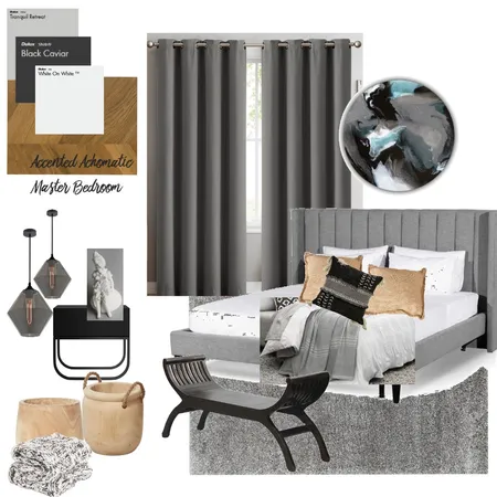 Master Bedroom Accented achromatic Interior Design Mood Board by MatchDS on Style Sourcebook