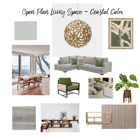 Coastal Calm Open Plan Living Space Interior Design Mood Board by kshaw on Style Sourcebook