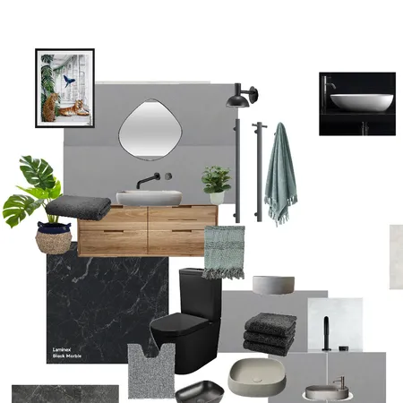 Concrete bathroom raw Interior Design Mood Board by Moxo on Style Sourcebook