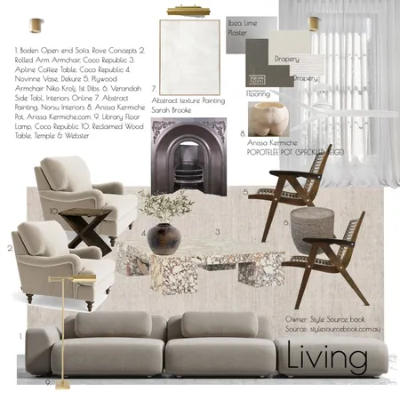Living Interior Design Mood Board by StudioCollins on Style Sourcebook