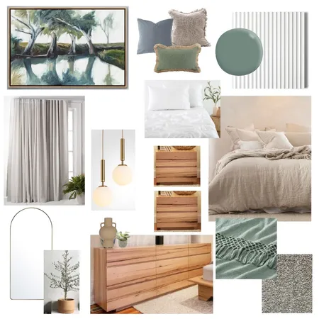 Master Bedroom Sage Greens Interior Design Mood Board by KimmyG on Style Sourcebook