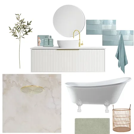 Blue bath Interior Design Mood Board by Fleur Design on Style Sourcebook