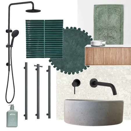 Black tap bathroom Interior Design Mood Board by Bigskydesigns on Style Sourcebook