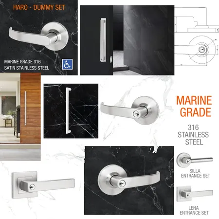 Door handles - marine grade Interior Design Mood Board by Door hardware on Style Sourcebook