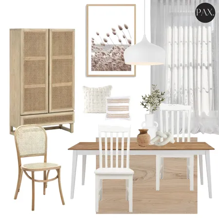 White & Natural Dining Room Interior Design Mood Board by PAX Interior Design on Style Sourcebook