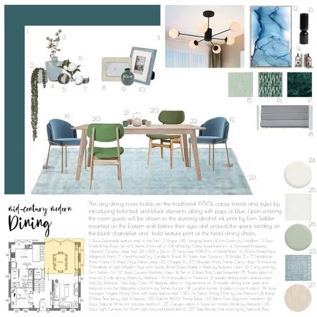 Dining Interior Design Mood Board by Ruffled Interiors on Style Sourcebook