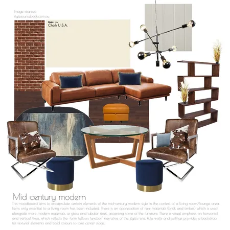 Mid-century modern mood board Interior Design Mood Board by Oshini Bandara on Style Sourcebook