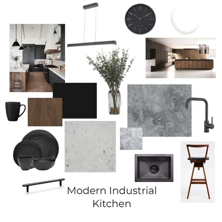 Modern Industrial Kitchen Interior Design Mood Board by MichH on Style Sourcebook