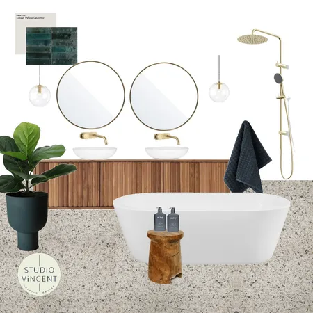 Bathroom Fern Tree Dark Green Interior Design Mood Board by Studio Vincent on Style Sourcebook