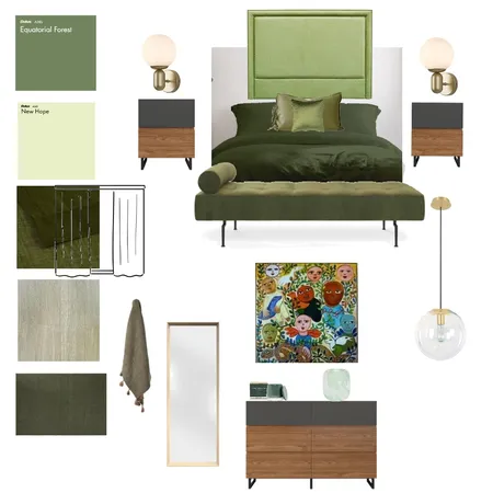 green bedroom Interior Design Mood Board by allison frantz on Style Sourcebook
