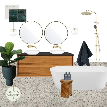 Bathroom Fern Tree Dark Green C Interior Design Mood Board by Studio Vincent on Style Sourcebook